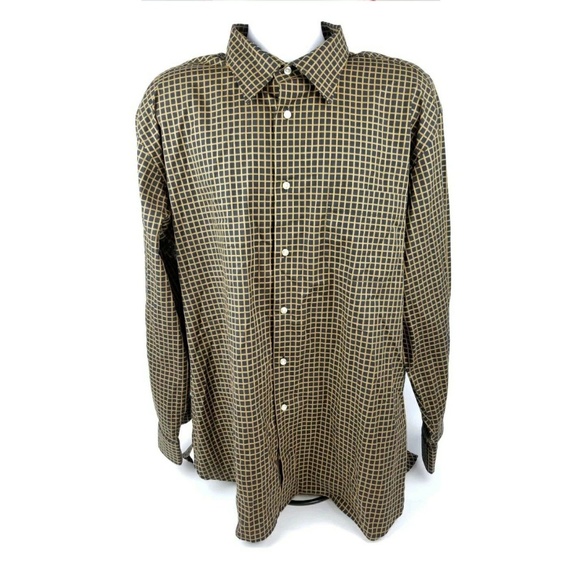 Peter Millar Other - Peter Millar Brown Black Plaid Button Front Shirt
